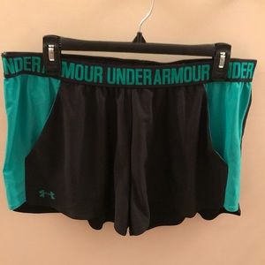 Teal and Black Under Armour Shorts